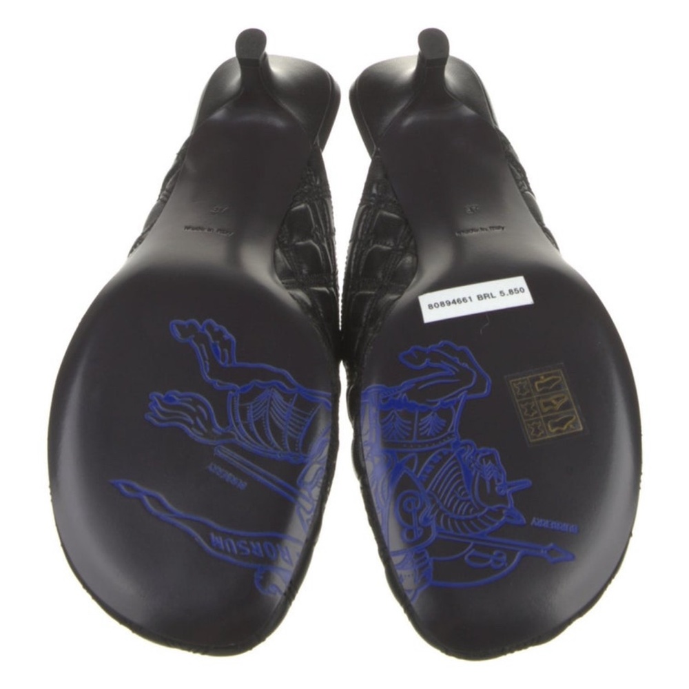 Burberry Black Quilted Slip-On Kitten Heel Mule - Picture 4 of 4